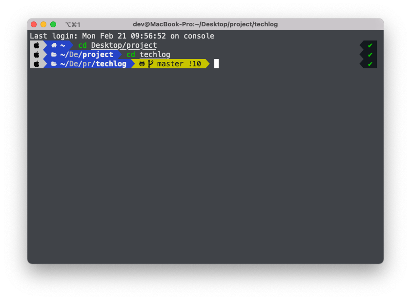 An image of my terminal with iTerm2 ZSH Oh my ZSH and PowerLevel10K Installed